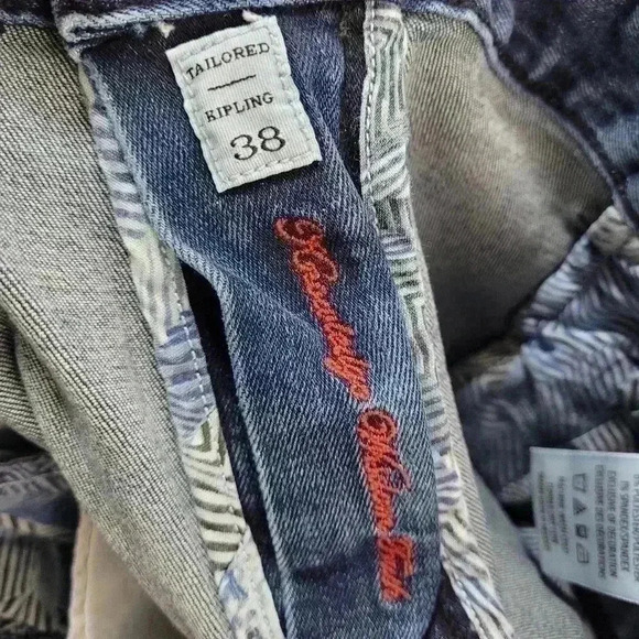 Robert Graham Jeans Mens 38x34 Dark Blue Straight Leg Cotton Tailored Kipling - Picture 5 of 8